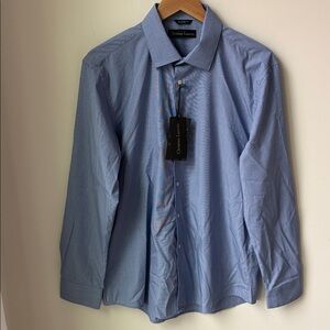 NWT Christian LaCroix Mens Modern Fit Performance Shirt Bamboo Blnd Sz L 16-16.5